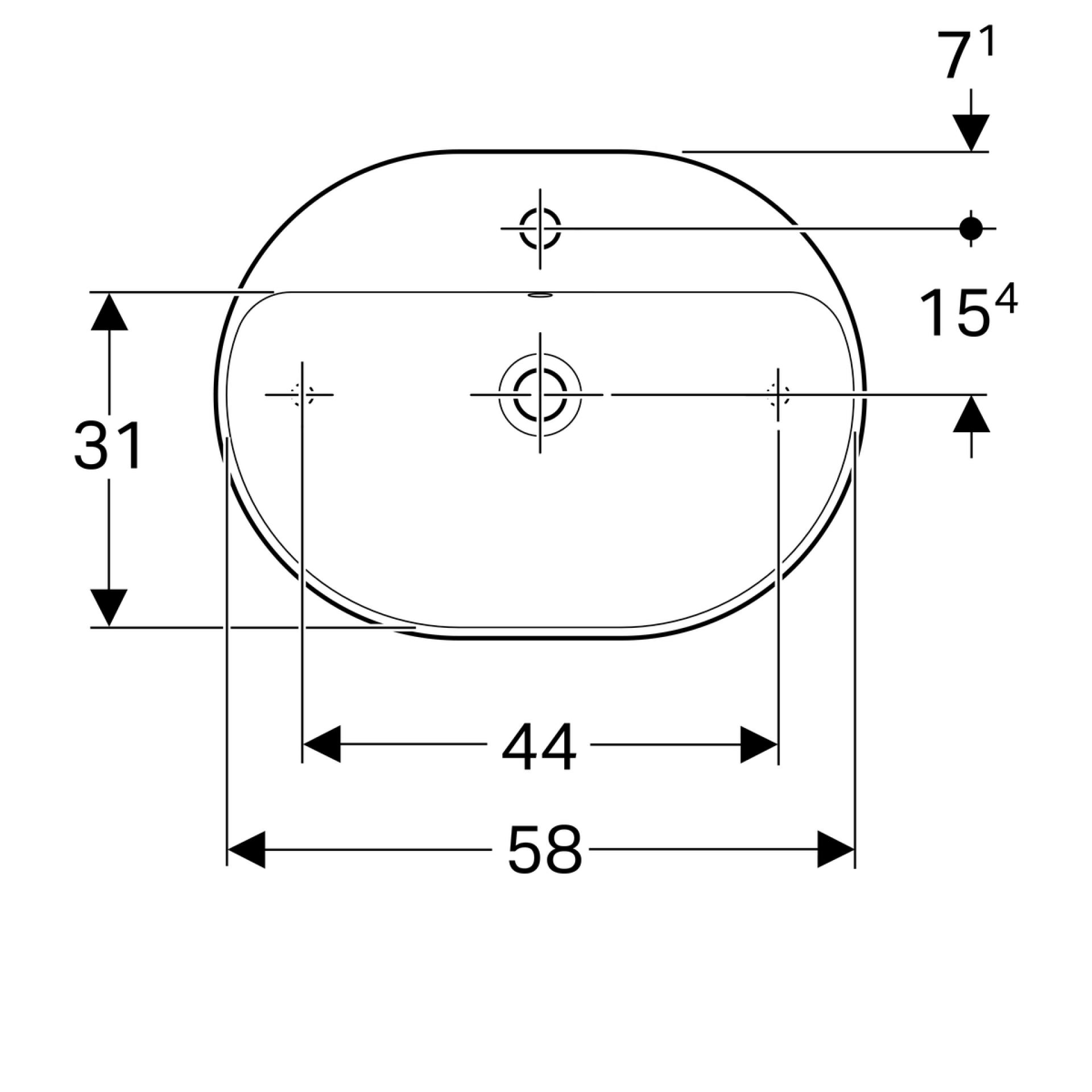 Раковина накладная 45x60 см Geberit VariForm 500.777.01.2 с отверстием перелива - фото Geberit (Геберит) Shop