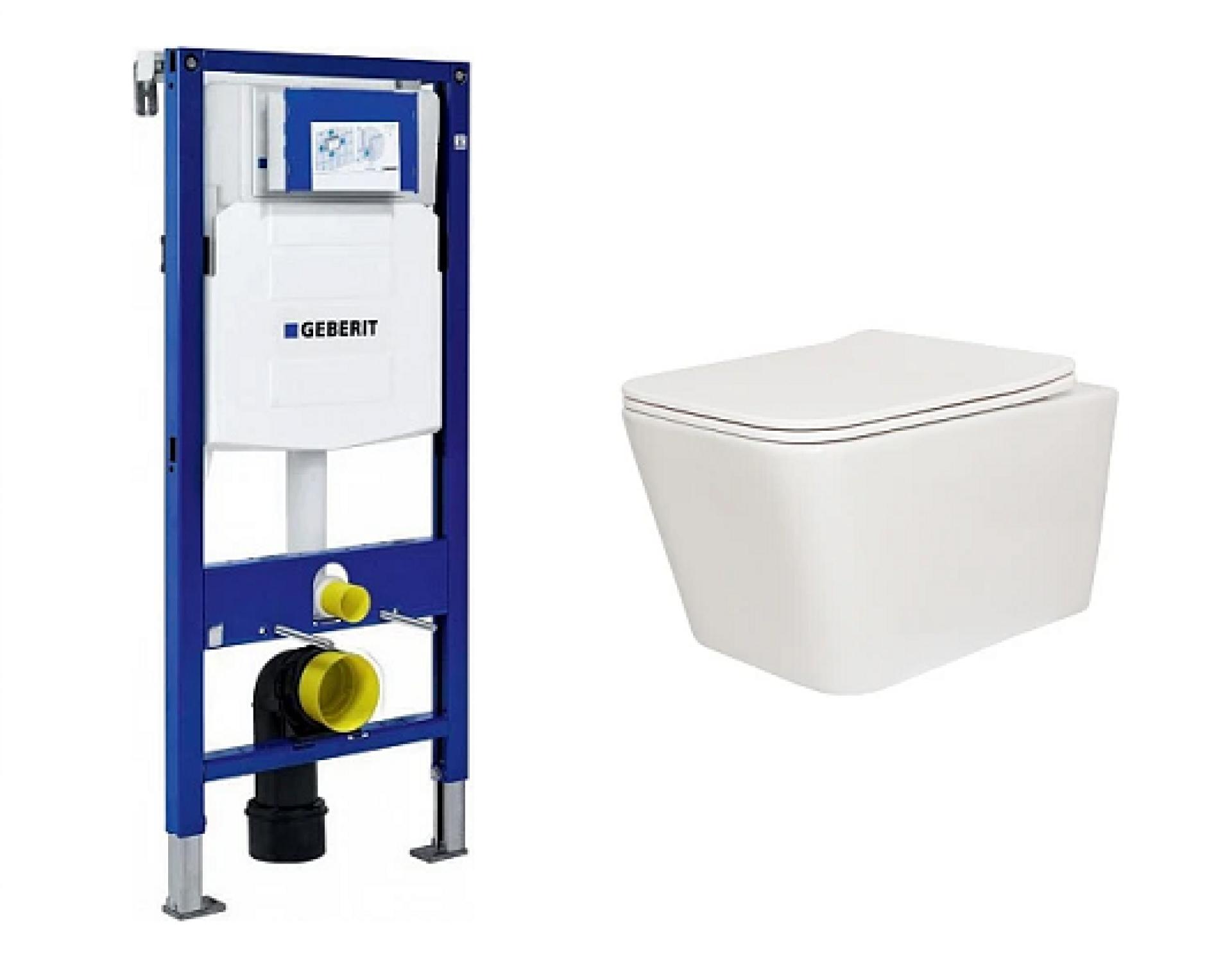 Комплект инсталляция Geberit Duofix UP320 111.300.00.5 + унитаз San More Ispirare SMT971902 с сиденьем микролифт - фото Geberit (Геберит) Shop