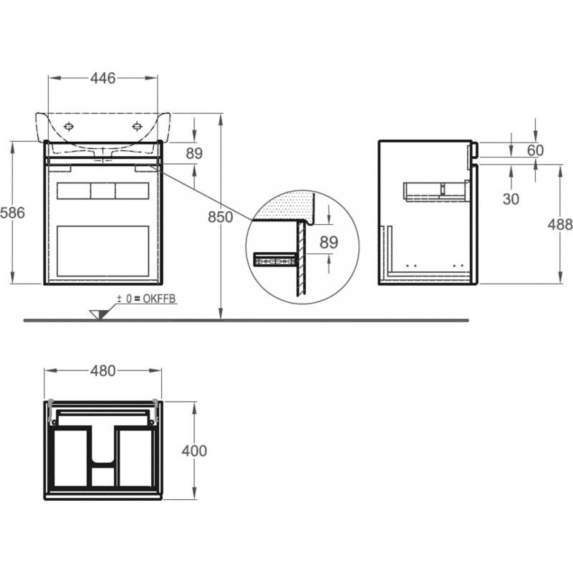 Тумба под раковину 50 см Geberit Renova Nr.1 Plan 869552000 - фото Geberit (Геберит) Shop