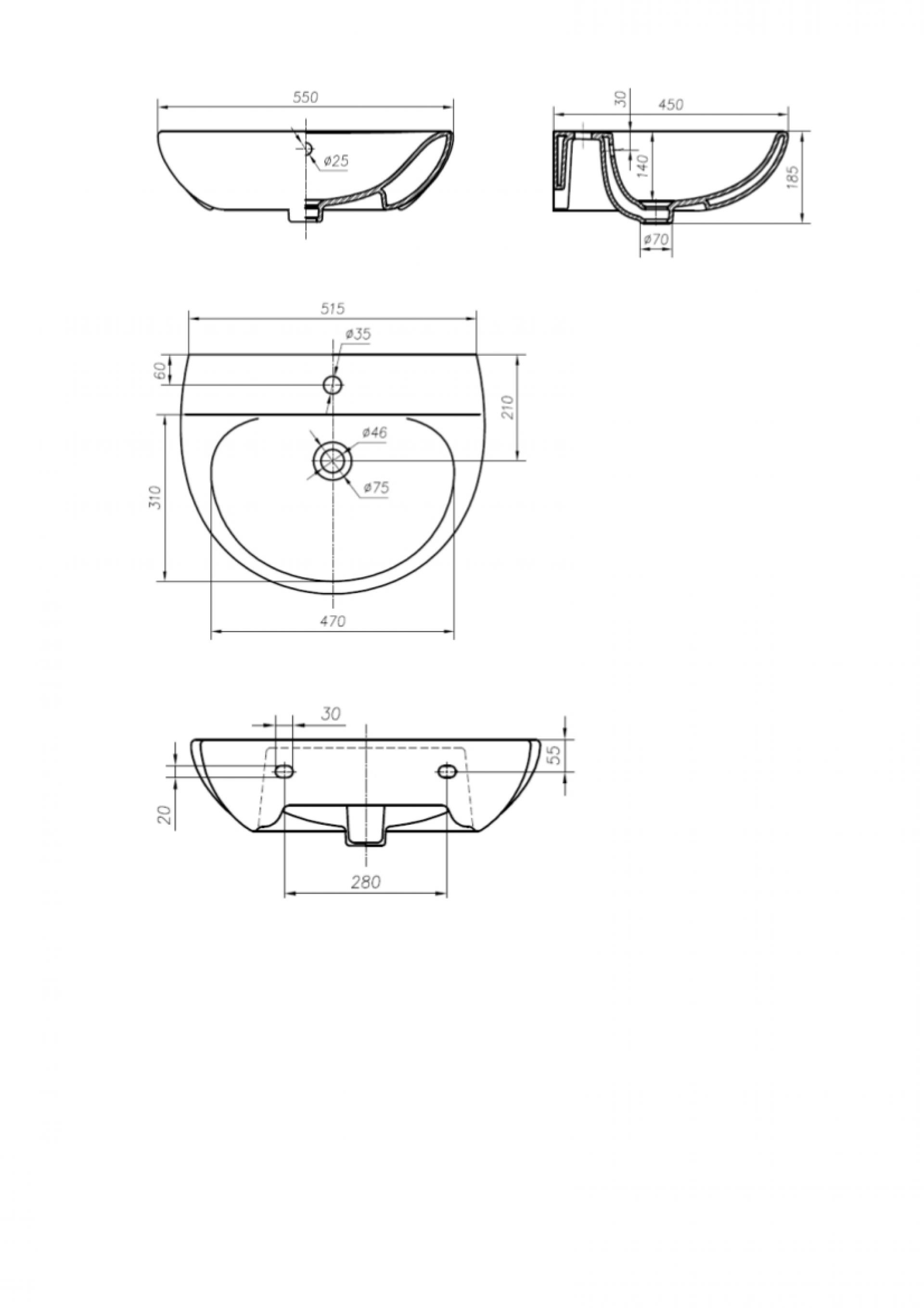 Раковина 55 см IFO Frisk RS020355000 - фото Geberit (Геберит) Shop