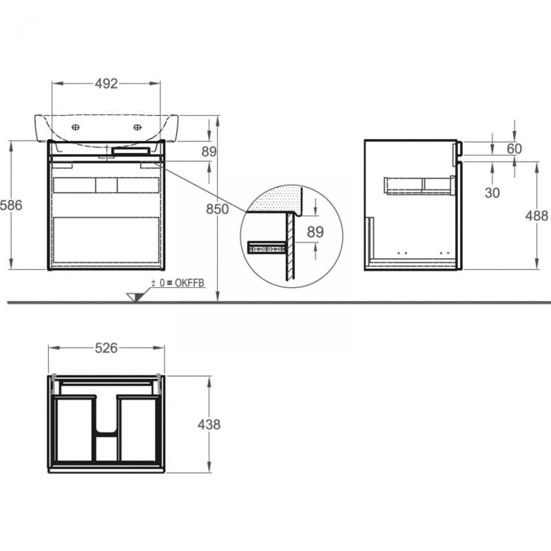 Тумба под раковину 50 см Geberit Renova Nr.1 Plan 869601000 - фото Geberit (Геберит) Shop