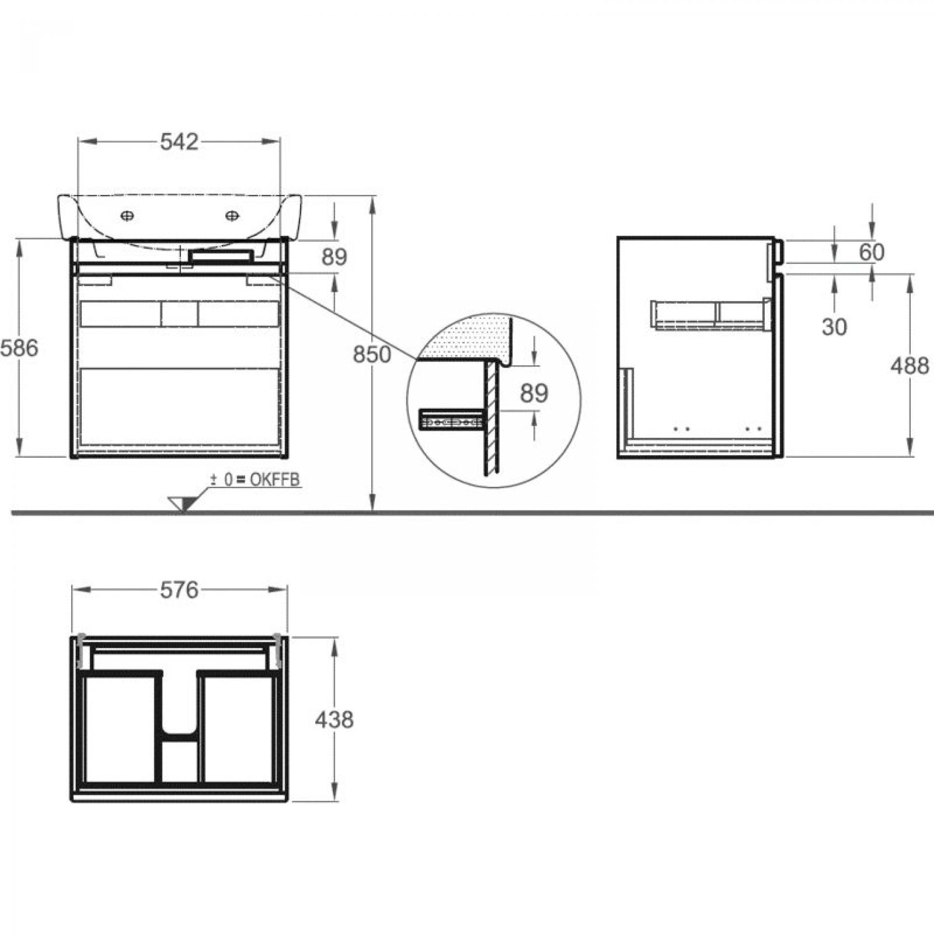 Тумба под раковину 60 см Geberit Renova Nr.1 Plan 869653000 - фото Geberit (Геберит) Shop