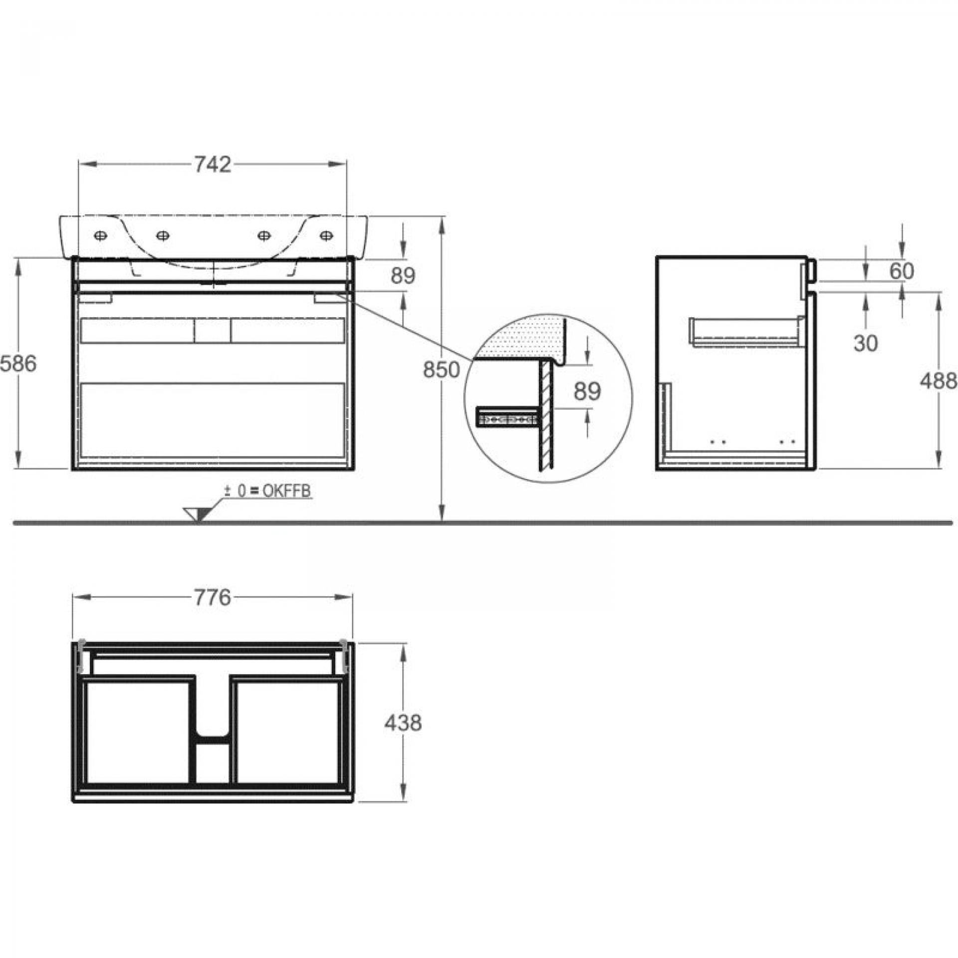 Тумба под раковину 80 см Geberit Renova Nr.1 Plan 869853000 - фото Geberit (Геберит) Shop