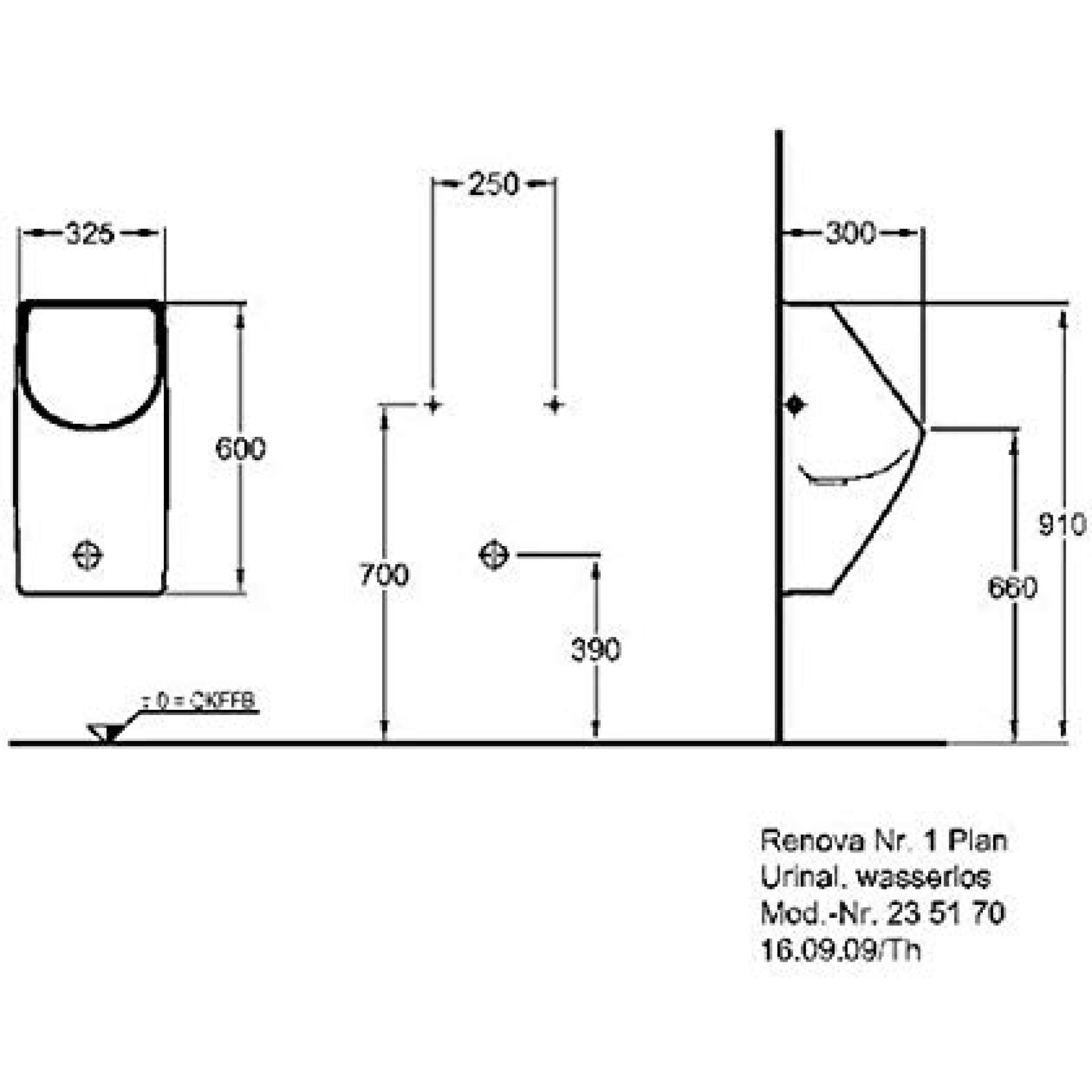 Писсуар подвесной Geberit Renova Nr.1 Plan 235170001 - фото Geberit (Геберит) Shop