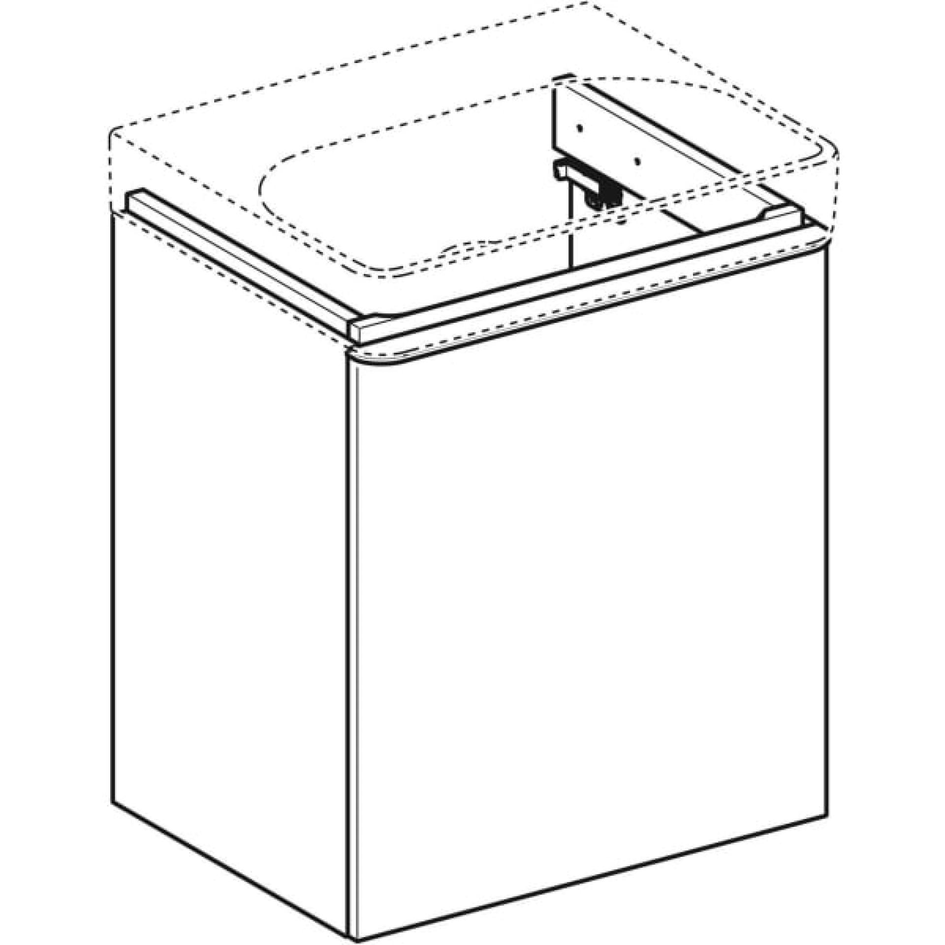 Тумба для комплекта 54 см Geberit Smyle Square 500.366.00.1, белый глянец - фото Geberit (Геберит) Shop