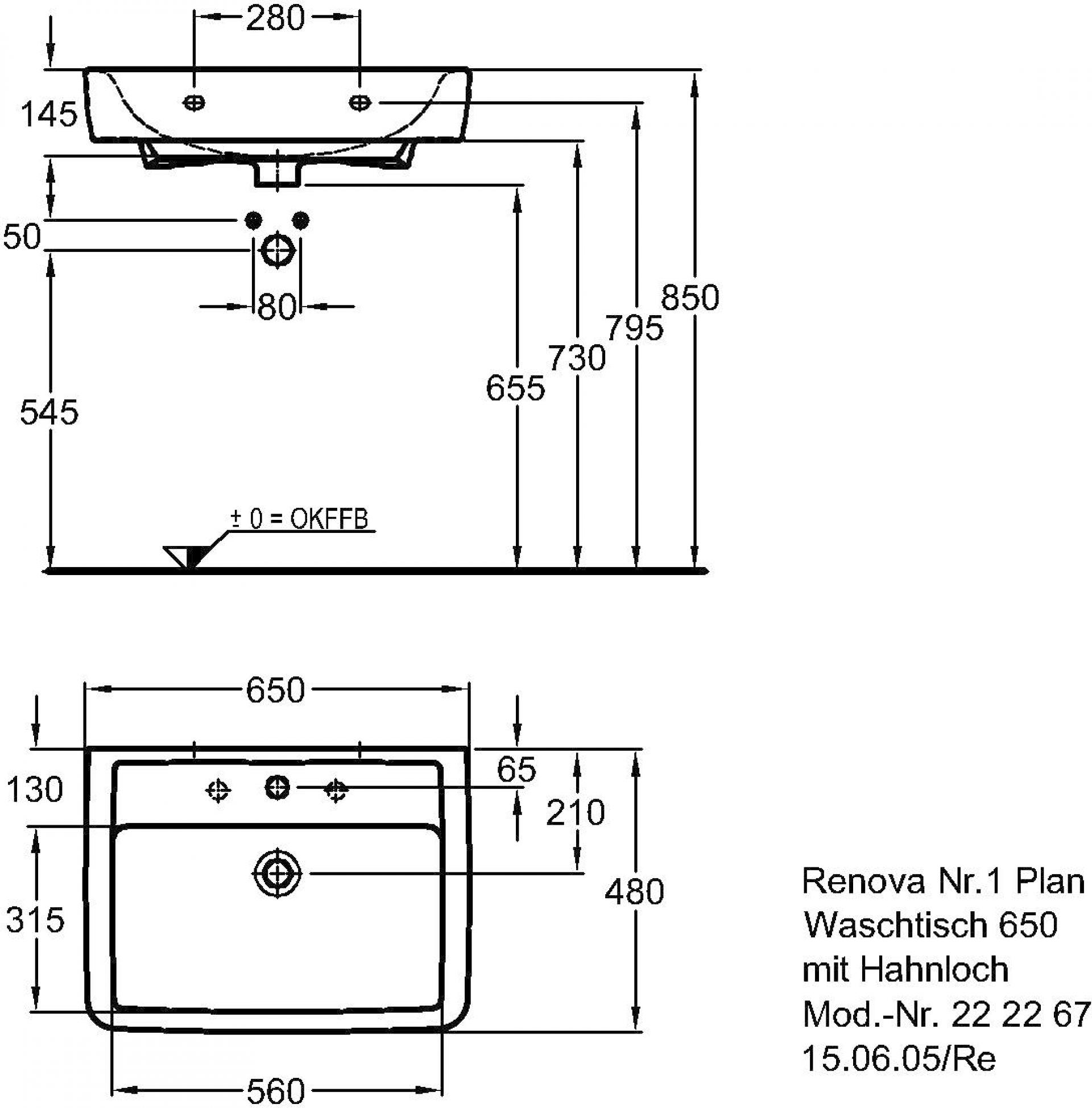 Раковина 65 см Keramag Renova Nr. 1 Plan 222267000 - фото Geberit (Геберит) Shop