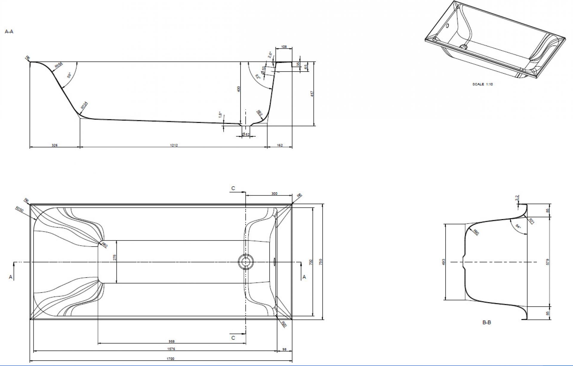 Ванна акриловая 170x75 IFO Olika BR82017000 - фото Geberit (Геберит) Shop