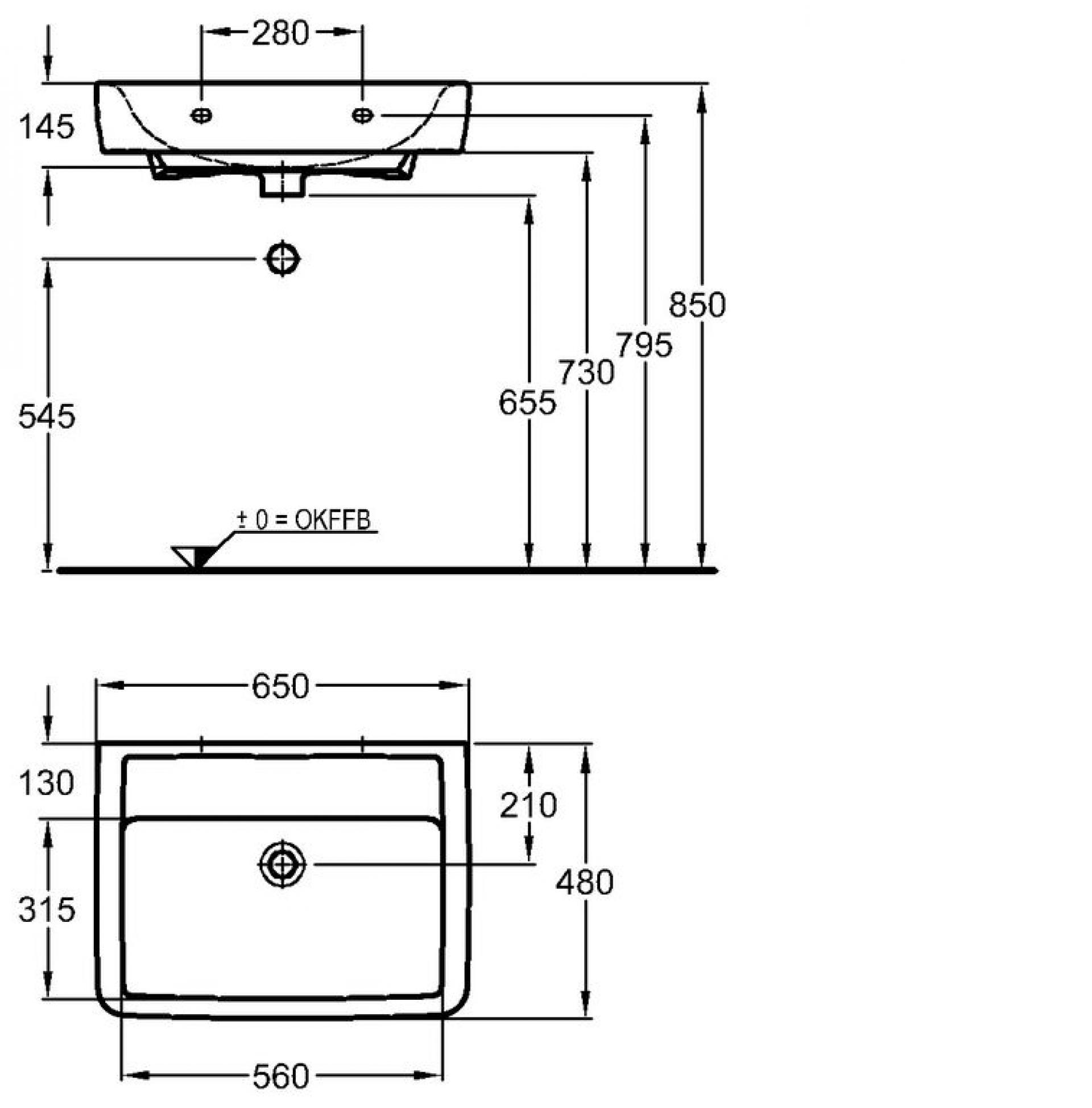 Раковина 65 см Keramag Renova Nr. 1 Plan 222268000 - фото Geberit (Геберит) Shop