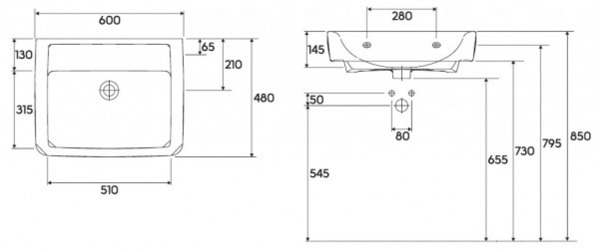 Раковина 60 см Keramag Renova Nr. 1 Plan 222263000 - фото Geberit (Геберит) Shop