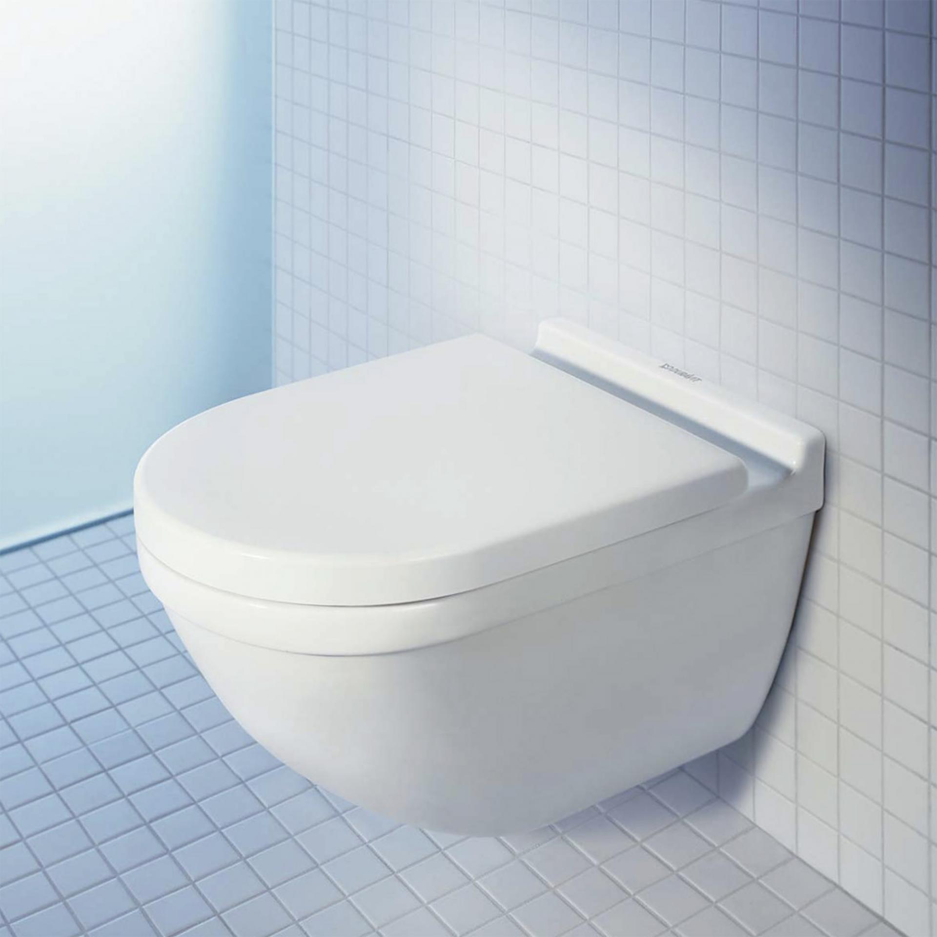 Подвесной унитаз Duravit Starck 3 45270900A1 безободковый с крышкой-сиденьем soft close - фото Geberit (Геберит) Shop