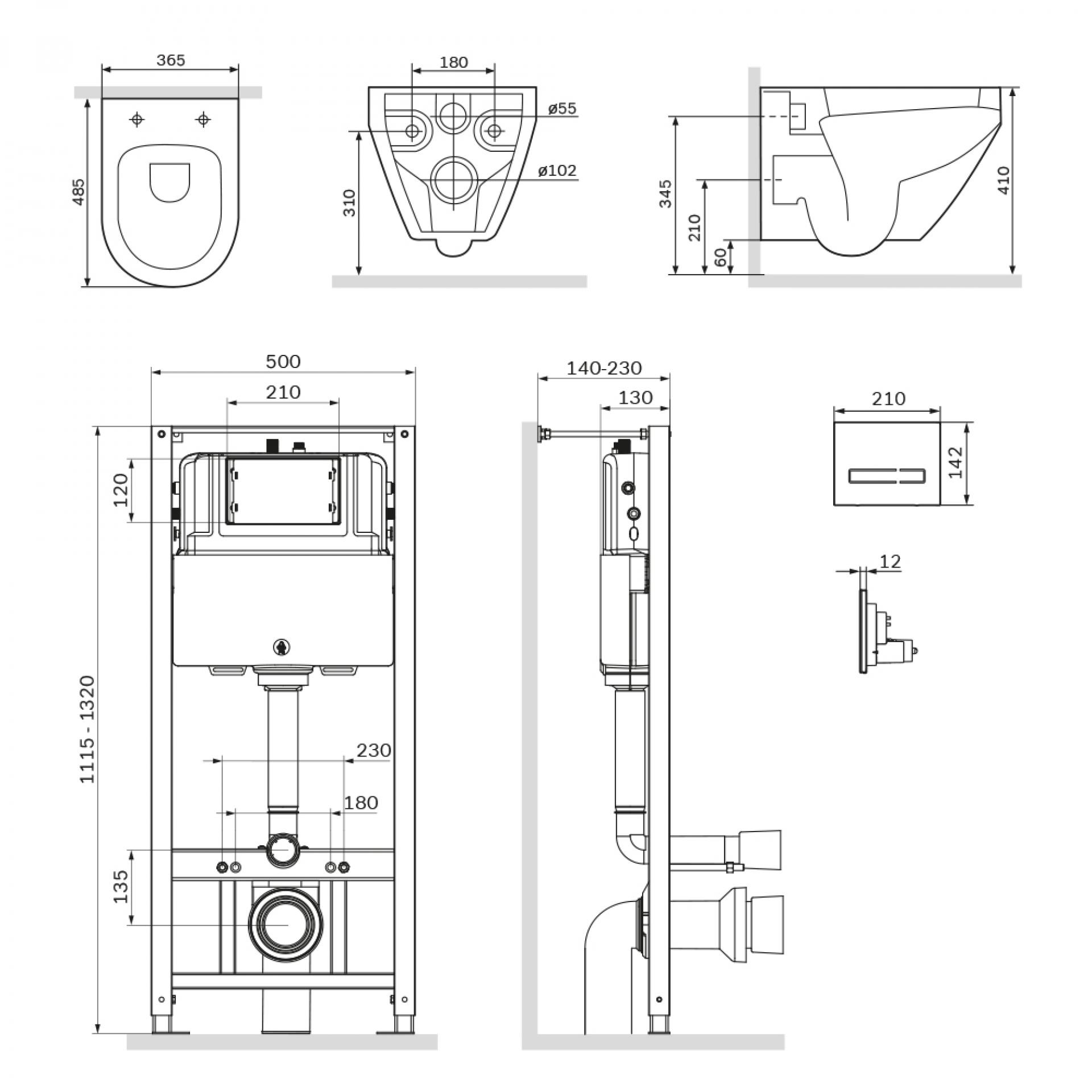 Комплект инсталляция с подвесным унитазом Am.Pm Spirit V2.0 FlashClean IS450A38.701700 с сиденьем микролифт и клавишей - фото Geberit (Геберит) Shop