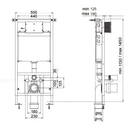 Комплект инсталляции Bocchi 8010-1000(T02-2113) с подвесным унитазом Roca 346517000 + крышка-сиденье с микролифтом ZRU9000041 - фото Geberit (Геберит) Shop