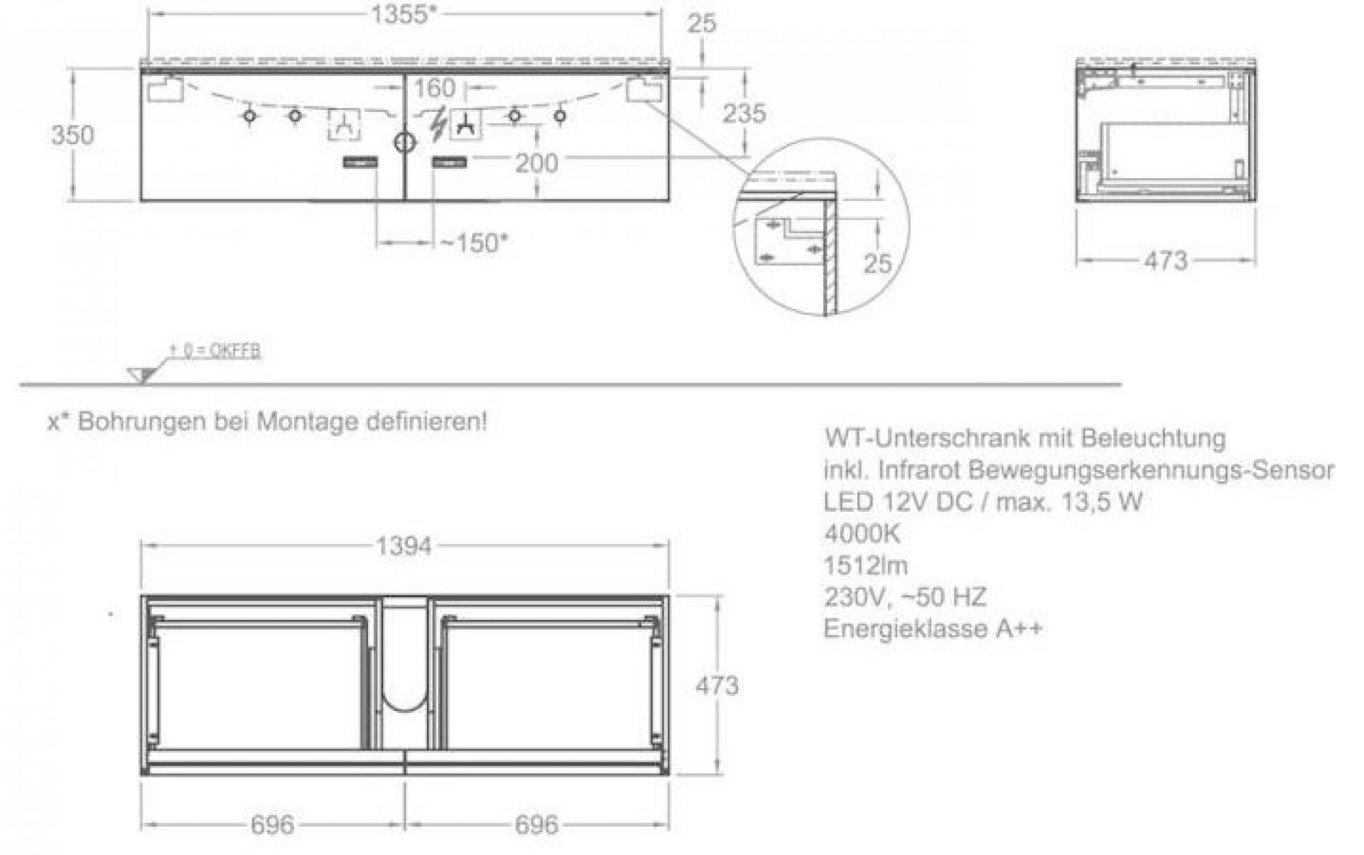 Тумба под раковину 140 см Geberit Xeno² 500.347.00.1 - фото Geberit (Геберит) Shop