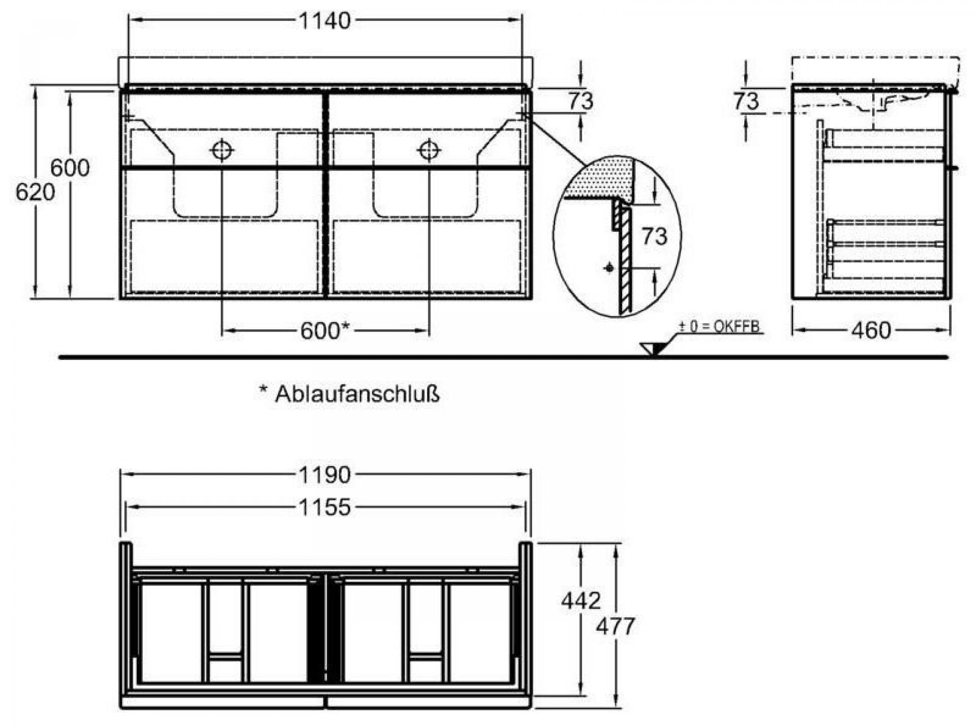 Тумба под двойную раковину 120 см Geberit iCon 841522000 - фото Geberit (Геберит) Shop