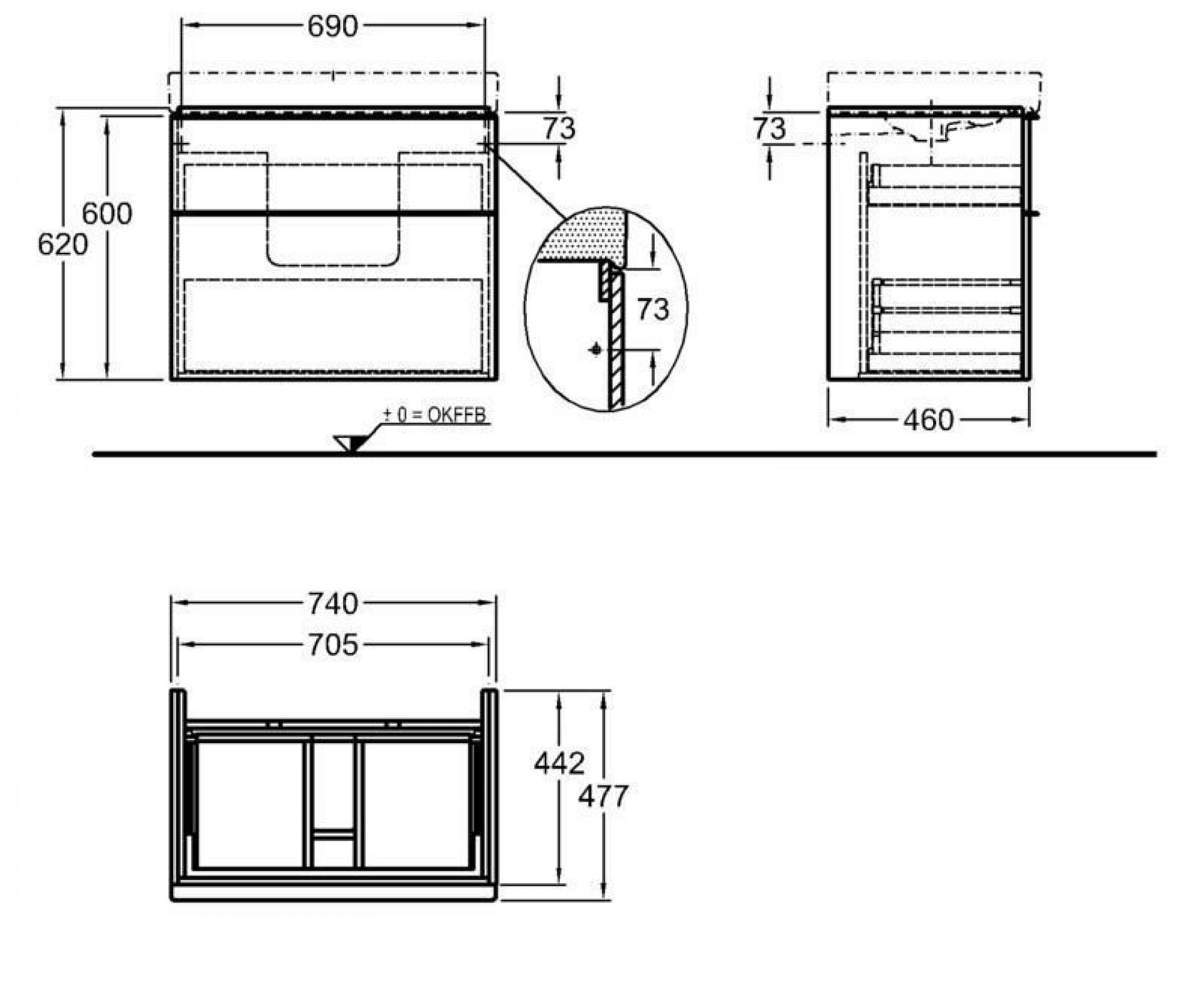 Тумба под раковину 75 см Geberit iCon 841376000 - фото Geberit (Геберит) Shop