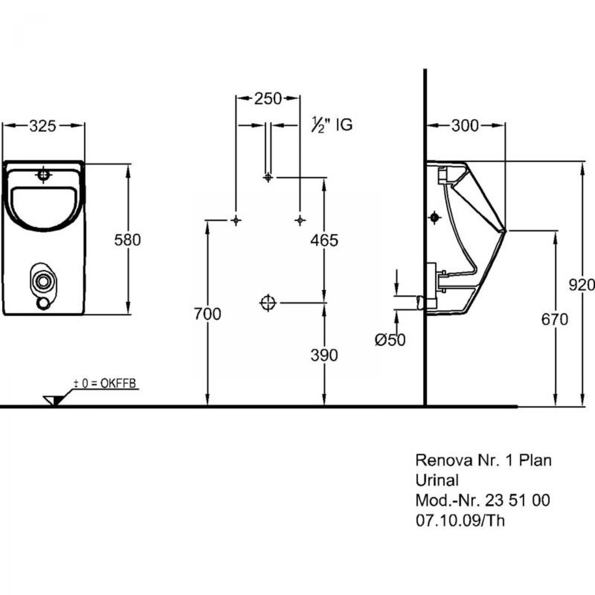 Писсуар Geberit Renova Nr.1 Plan 235100000 - фото Geberit (Геберит) Shop