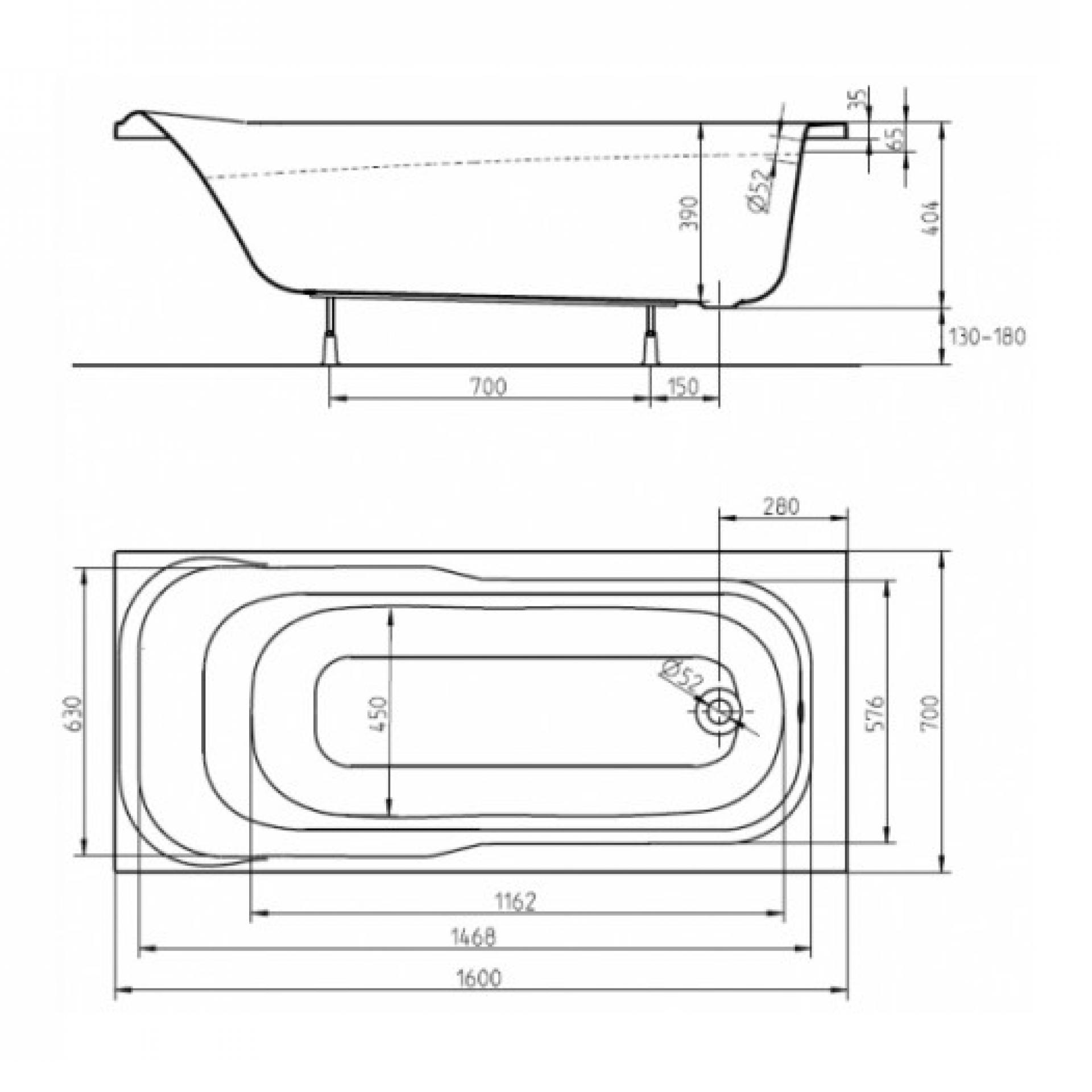 Ванна акриловая 160x70 IFO Boter  BR8401600 - фото Geberit (Геберит) Shop