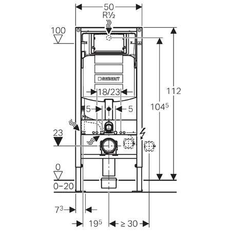 Комплект инсталляция Geberit Duofix UP320 111.300.00.5 + унитаз San More Ispirare SMT971902 с сиденьем микролифт - фото Geberit (Геберит) Shop