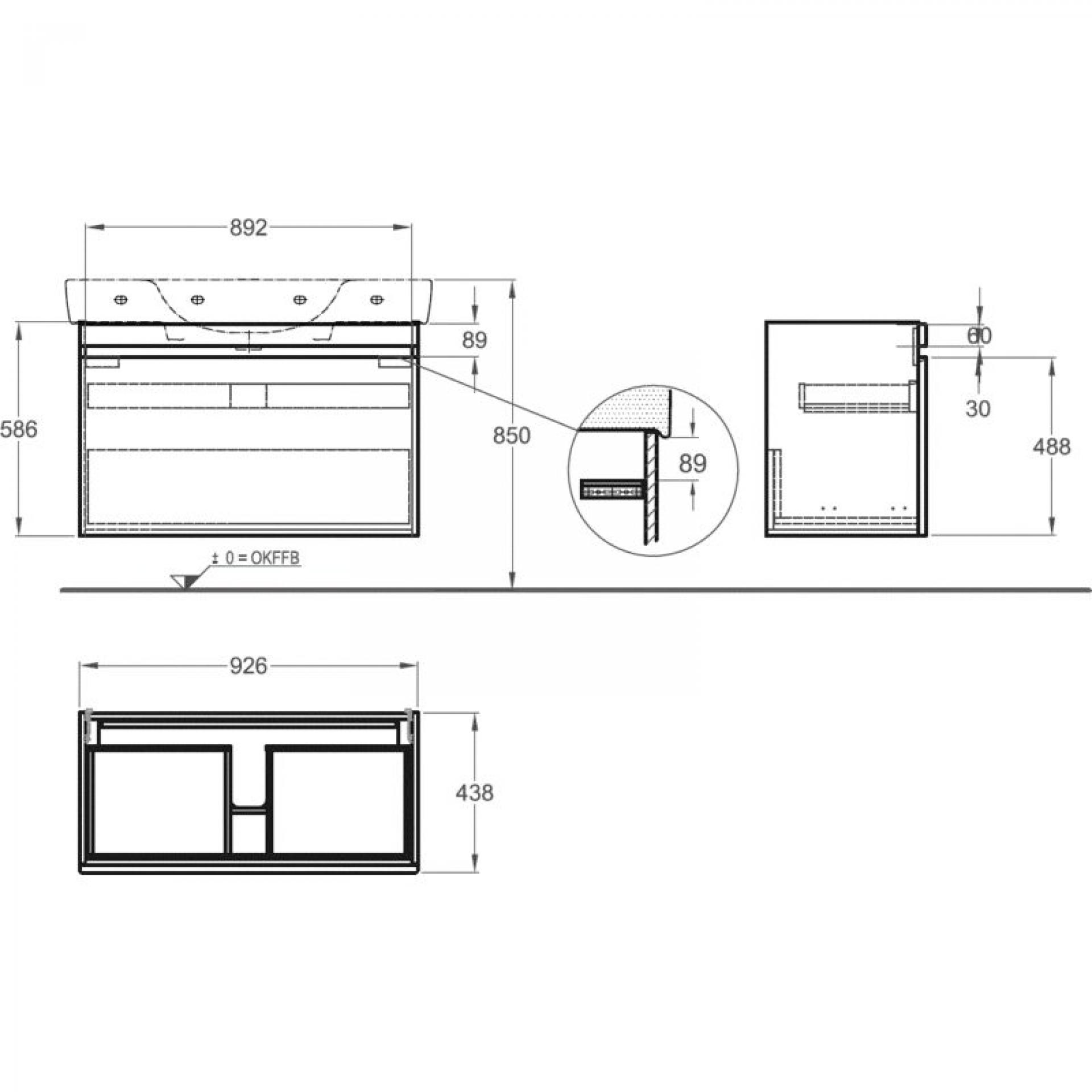 Тумба под раковину 90 см Geberit Renova Nr.1 Plan 869102000 - фото Geberit (Геберит) Shop