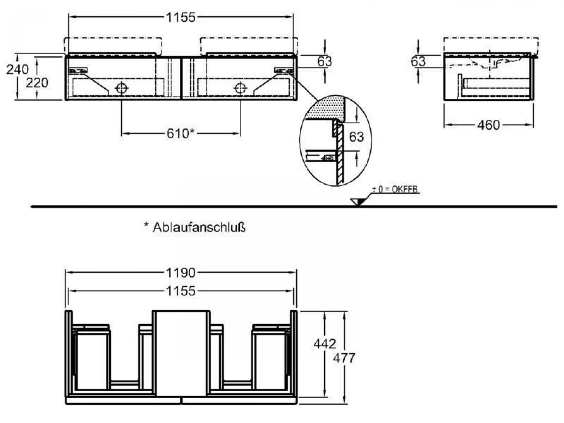 Тумба под 2 раковины 120 см Geberit iCon 841322000 - фото Geberit (Геберит) Shop