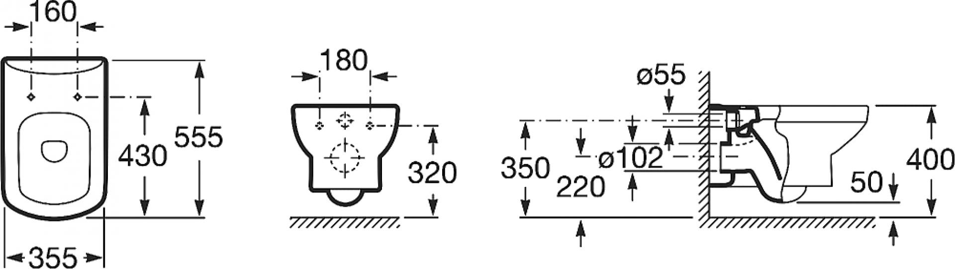 Комплект инсталляции Bocchi 8010-1000(T02-2113) с подвесным унитазом Roca 346517000 + крышка-сиденье с микролифтом ZRU9000041 - фото Geberit (Геберит) Shop