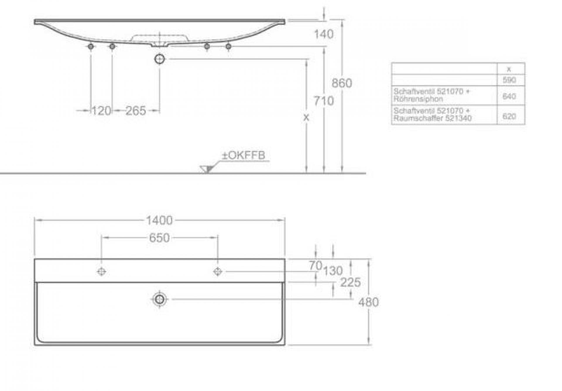 Раковина 140 см Geberit Xeno² 500.277.00.1 - фото Geberit (Геберит) Shop