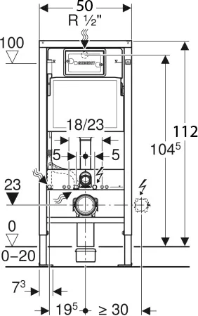 Инсталляция для подвесного унитаза Geberit Duofix Delta 458.163.21.1 с кнопкой смыва хром - фото Geberit (Геберит) Shop