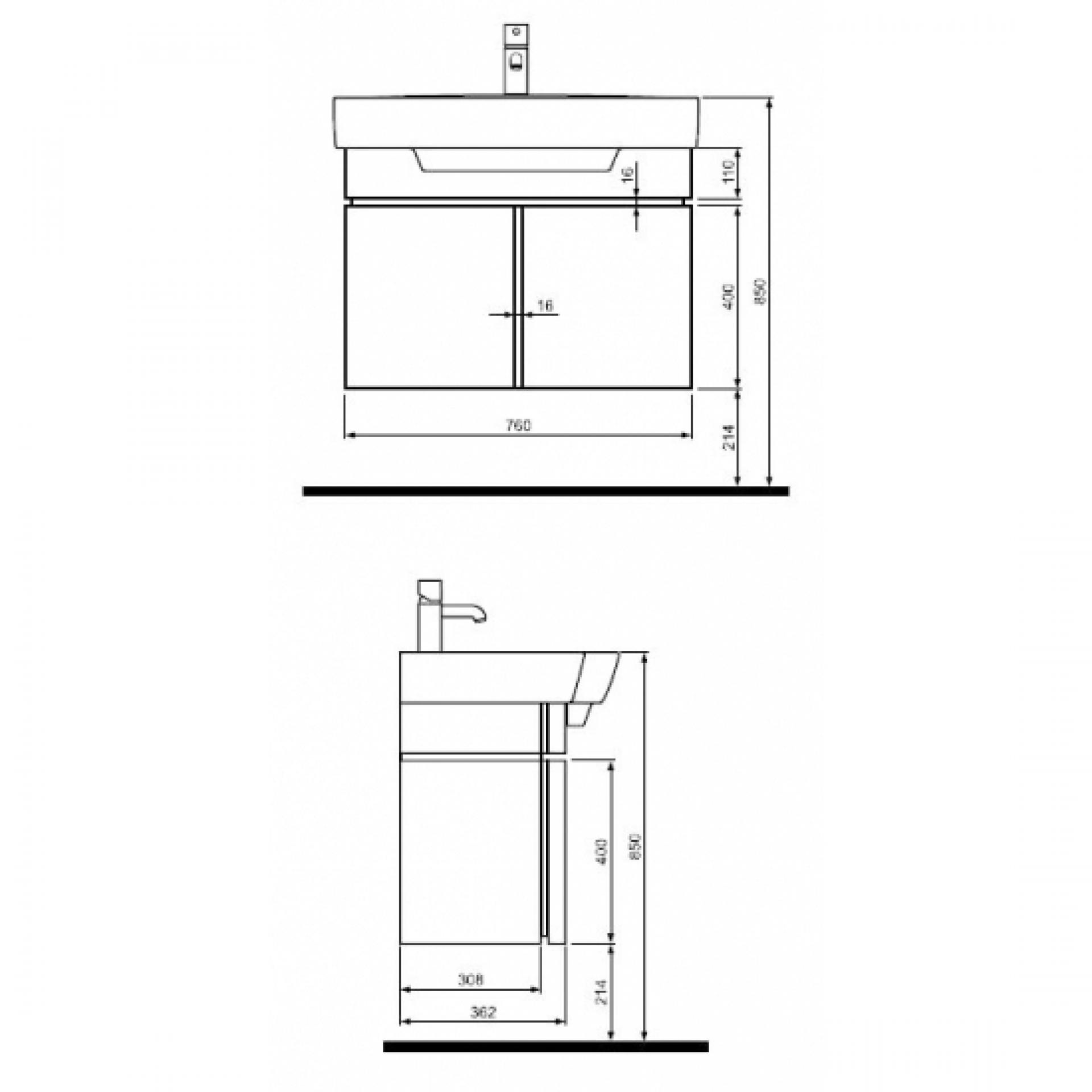 Раковина 80 см IFO Sign RP111180100 - фото Geberit (Геберит) Shop