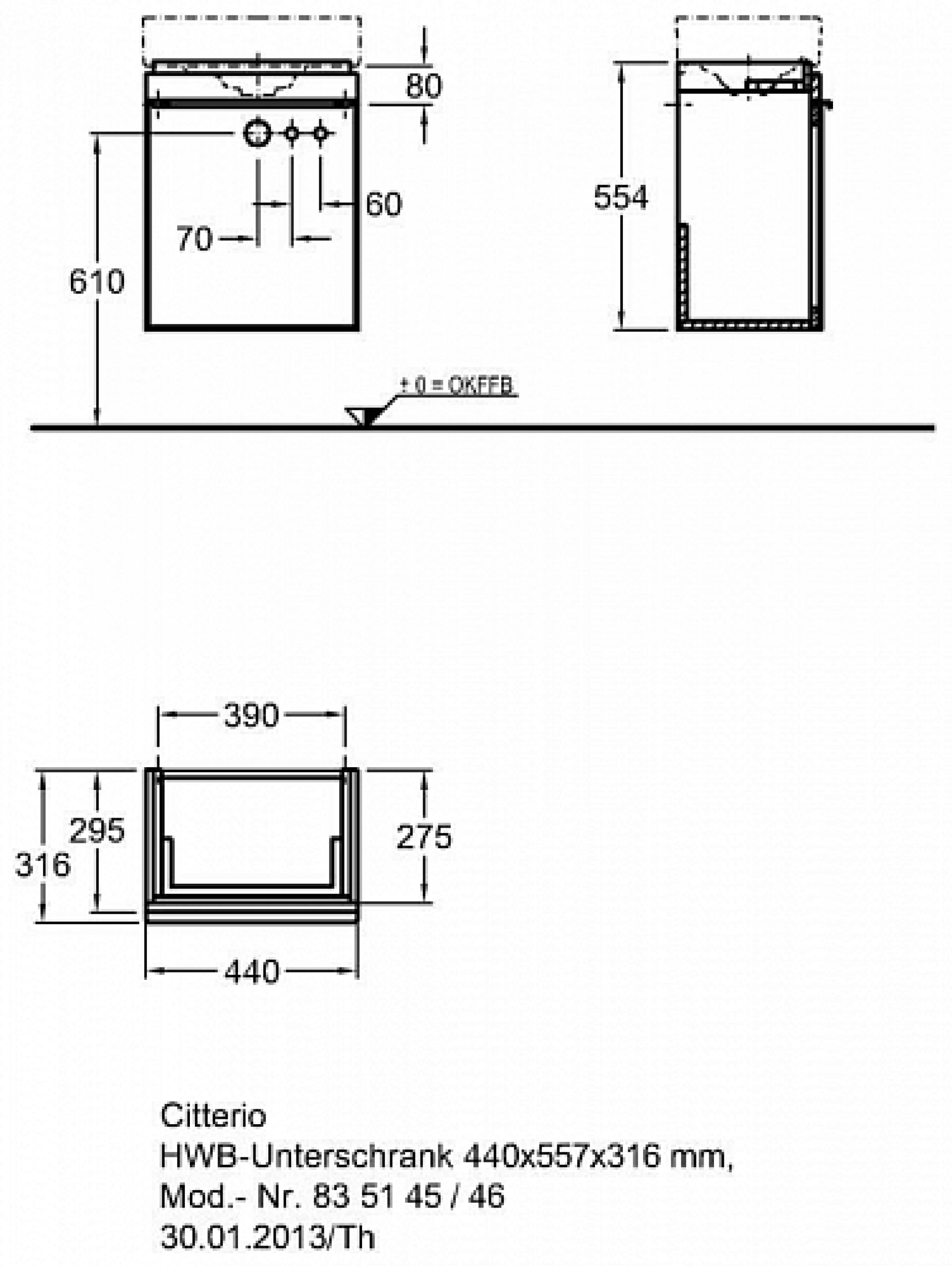 Тумба под раковину 45 см Geberit Citterio 500.555.JJ.1 - фото Geberit (Геберит) Shop