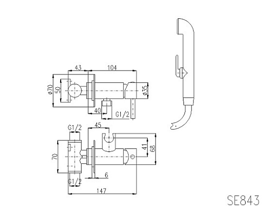 Гигиенический душ Rav Slezak Seina SE843/1 со смесителем - фото Geberit (Геберит) Shop