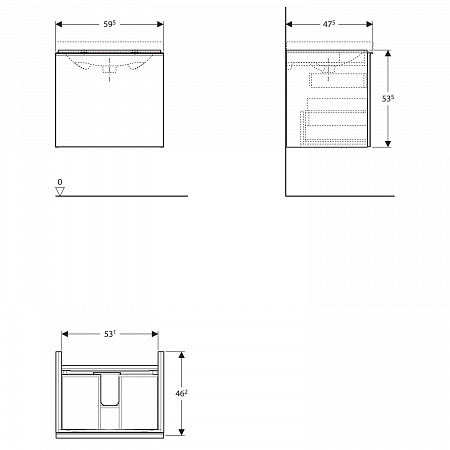 Тумба под раковину 60 см Geberit Acanto 500.609.JK.2 - фото Geberit (Геберит) Shop