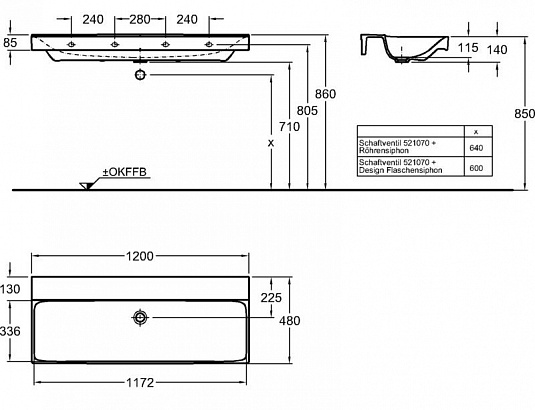 Раковина 120 см Keramag Xeno2 127023000 - фото Geberit (Геберит) Shop