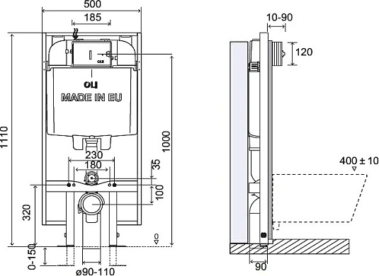 Система инсталляции для унитазов OLI 74 601803 PLUS SanitaRBLOCK S90 - фото Geberit (Геберит) Shop