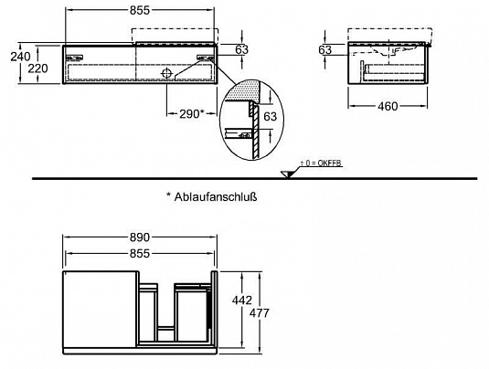 Тумба под раковину 90 см Geberit iCon 841592000 - фото Geberit (Геберит) Shop