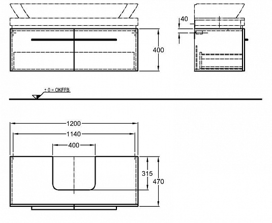 Тумба под раковину 120 см Geberit Silk 816022000 - фото Geberit (Геберит) Shop