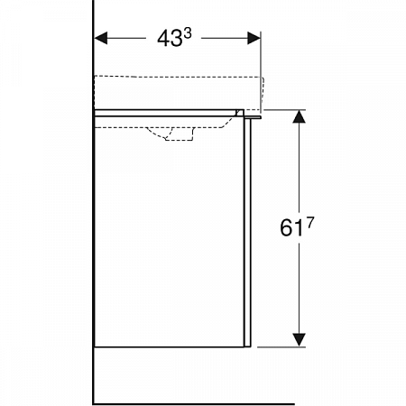 Тумба для комплекта 54 см Geberit Smyle Square 500.366.00.1, белый глянец - фото Geberit (Геберит) Shop