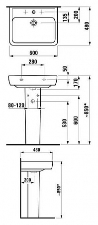 Раковина Laufen Pro 8.1895.2.000.104.1 - фото Geberit (Геберит) Shop