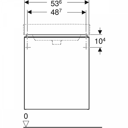 Тумба для комплекта 54 см Geberit Smyle Square 500.366.00.1, белый глянец - фото Geberit (Геберит) Shop