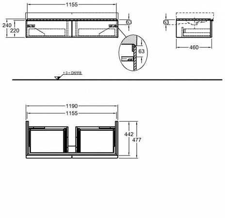 Тумба под раковину 120 см Geberit iCon 841122000 коричневый - фото Geberit (Геберит) Shop