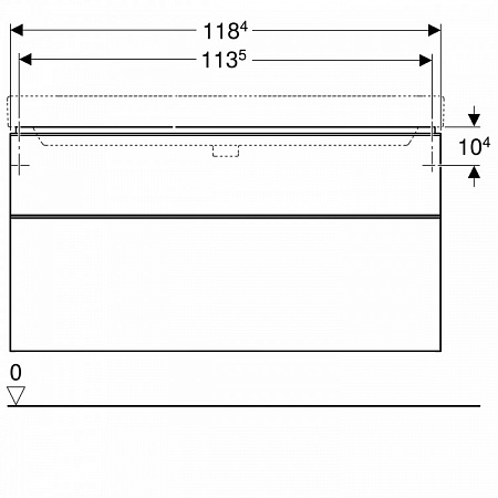 Тумба для раковины Geberit Smyle Square 500.355.00.1 Белый глянцевый 120см - фото Geberit (Геберит) Shop