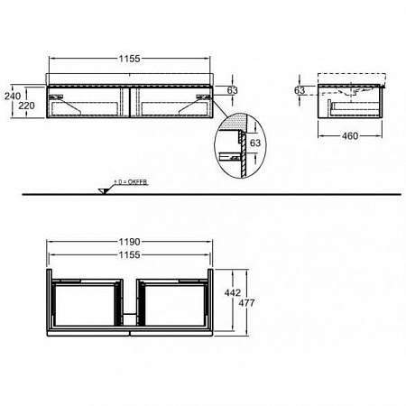 Тумба под раковину 120 см Geberit iCon 840122000 - фото Geberit (Геберит) Shop