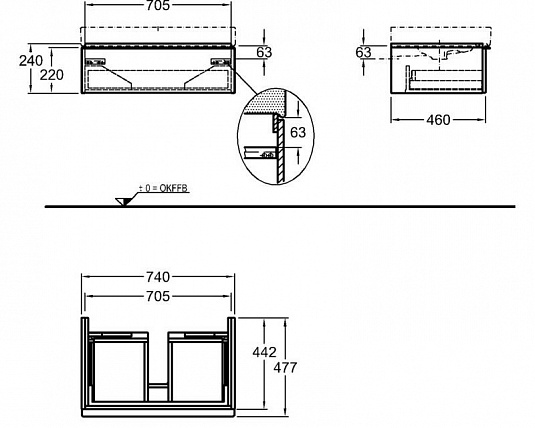 Тумба под раковину 75 см Geberit iCon 841277000 - фото Geberit (Геберит) Shop