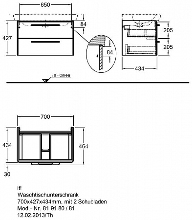 Тумба под раковину 70 см Geberit (Keramag) it! F819181000 - фото Geberit (Геберит) Shop