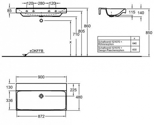 Раковина 90 см Keramag Xeno2 127093000 - фото Geberit (Геберит) Shop