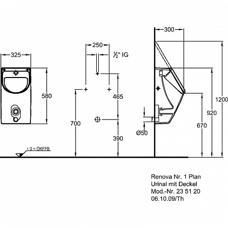 Писсуар Geberit Renova Nr.1 Plan 235120001 с крышкой - фото Geberit (Геберит) Shop