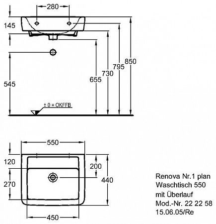 Раковина 55 см Keramag Renova Nr. 1 Plan 222258000 - фото Geberit (Геберит) Shop