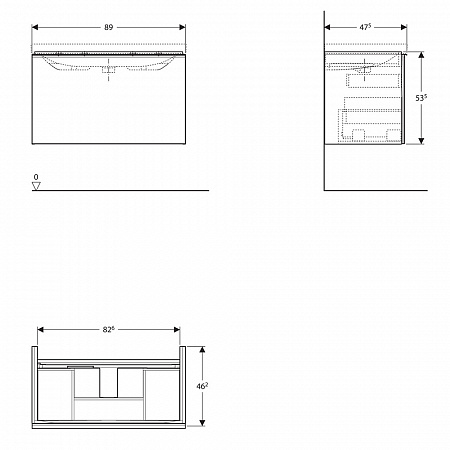 Тумба под раковину 90 см Geberit Acanto 500.612.JK.2 - фото Geberit (Геберит) Shop