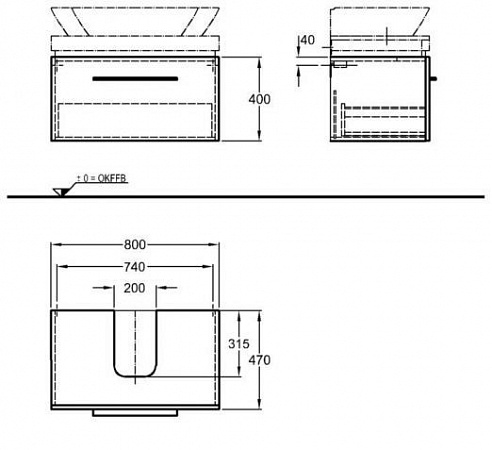 Тумба под раковину 80 см Geberit Silk 816082000 - фото Geberit (Геберит) Shop