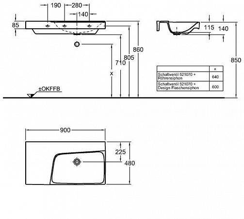 Раковина 90 см Keramag Xeno2 127293000 - фото Geberit (Геберит) Shop