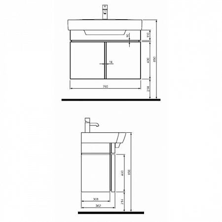 Раковина 80 см IFO Sign RP111180100 - фото Geberit (Геберит) Shop